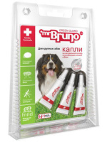Mr. Bruno Капли для ухода за шерстью животных и отпугивания насекомых для средних собак от 10 до 30 кг, 3 шт по 2,5 мл (крупных MB05-00940)
