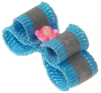 Бантик [пара] светоотражающий двойной объёмный, 3 см * 1 см, [голубой], "Ностальжи" 18509