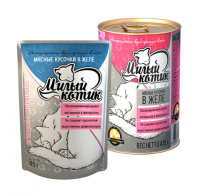 Милый котик Ягненок с морковью в желе 415 г.