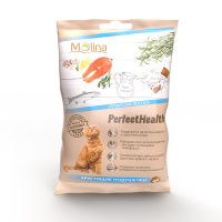 Molina Хрустящие подушечки для кошек "Со вкусом лосося", 50 г.