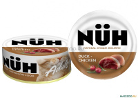 Нюх консервы для кошек беззерновые Утка и цыплёнок паштет 100г