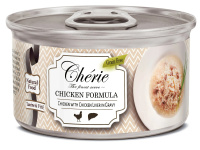 Петтрик Консервы Cherie-Рубленная курица с куриной печенью в подливе 80 г