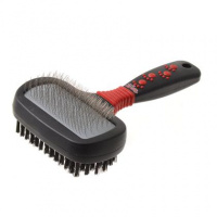 Пуходерка-щётка 2х-сторонняя мягкий корд+щетина средняя 16844М Пет лайн
