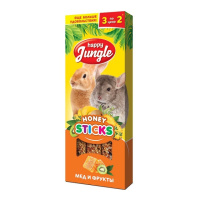 Happy Jungle Палочки для крупных грызунов, мед и фрукты, 3 шт. 90 г.