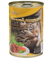 Ночной охотник Консервы для кошек желе курица, 415 г. [уценка]