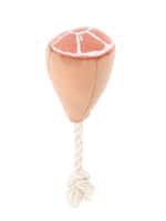 Игрушка Mr.Kranch для собак мелких и миниатюрных пород Рулька с пищалкой и канатом 20х7 см