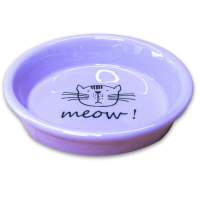 Миска Mr.Kranch керамическая для кошек MEOW! 200 мл сиреневая