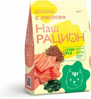 Наш Рацион - Сухой корм для взрослых кошек, с лососем (400 гр)