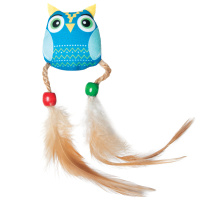 Игрушка для кошек "Совенок с перьями" 55/150мм