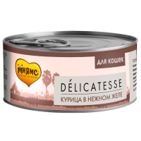 Мнямс влажный корм для взрослых кошек курица в нежном желе в консервах - 70 г [уценка]