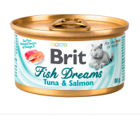 Brit Care Консервы суперпремиум класса для кошек Тунец и лосось, 80 г.