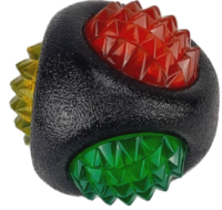 Догман Игрушка для собак из термопластичной резины Мяч разноцветный светящийся 7,7 см