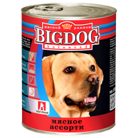 BIG DOG консервы для собак, мясное ассорти, 850 г.
