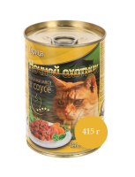 Ночной охотник консервы для кошек курица, кусочки в соусе, 415 г. [уценка]