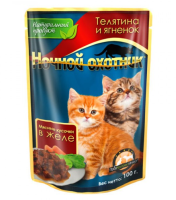 Ночной охотник консервы для котят [телятина, ягненок], 100 г. [уценка]