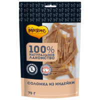 Мнямс лакомство для собак Соломка из индейки 75г