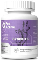 Пет Актив витаминно-минеральный комплекс Synbiotic для кошек и собак улучшение пищеварения 100таб