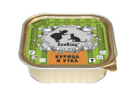 ZOORING Консервы для кошек паштет, Курица и утка 100 г.