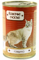 Кошачье счастье консервы для кошек [говядина] 410 г.