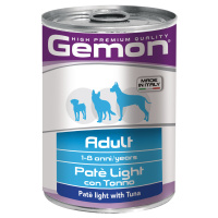 Gemon Dog Light для собак, низкокалорийный, паштет с тунцом, консервы 400 г
