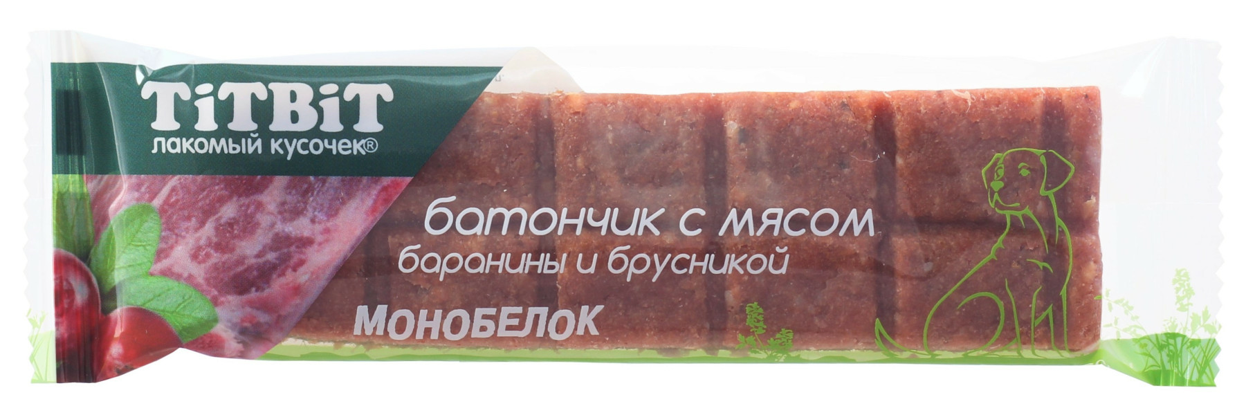 Брусника собакам. Батончик с бараниной и брусникой 40 г 021323 Титбит. Мясные батончики. Батончики с мясом. Мясная шоколадка.