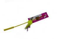 Россия Дразнилка-удочка 36 см. пласт. шар малый с пером [СТ8745]