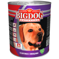 BIG DOG консервы для собак телятина с овощами, 850 г.