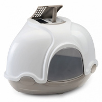 IMAC GINGER Туалет для кошек закрытый угловой, серый, 50х50х44,5 см.
