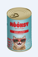 MOONSY Консервы для кошек "ВИЛ СОЛО" Кусочки в соусе с телятиной, 415 г. [уценка]