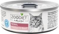 Zoodiet Корм диетический для кошек С курицей и говядиной [поддержка почек] 100 г консервы