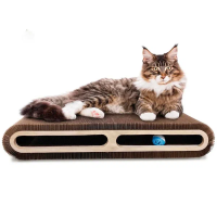 Зверьё Моё Зверье мое Когтеточка-лежанка Т-34 с мячом большая 59*30*10 см