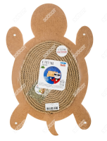 GoSi Когтеточка на стену Фигурная "ЧЕРЕПАХА" из ковролина с канатом + мята