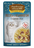 Деревенские лакомства пауч Лосось/осьминог в нежном желе 70 гр.