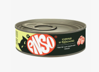 ENSO конс. д/кошек, паштет с курицей и брусникой, банка 100 г