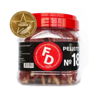 Лакомства For Dogs д/с Рецепт № 18 «Филе страуса на палочке из воловьей кожи» 500 гр