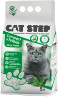 Cat Step Compact White Aloe Vera, наполнитель комкующийся минеральный (5 л)