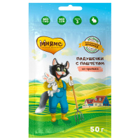 Мнямс Лакомство «хрустящие подушечки» для кошек с паштетом из кролика линии Кот Федор "Фермерская Ярмарка" 50 г. [32055]