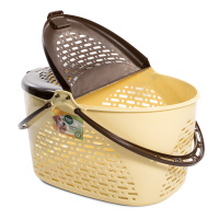 Триол Переноска 1040-2 для животных S, овальная, бежевая, 400*305*230 мм. (S бежевая, 400*305*230мм)