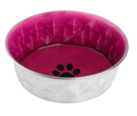 Миска Mr.Kranch из нержавеющей стали с керамическим покрытием Daimond 400 мл, нескользящее основание, пурпурная