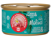 Molina Консервы для собак Цыпленок и Говядина в желе. 70г [уценка]