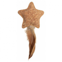 Игрушка для кошек из пробки "Звездочка с перьями", 80/150мм