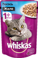 Whiskas Желе консервы для кошек, лосось и креветки, 75 г.