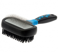 Пуходерка-щетка DeLIGHT двухсторонняя мягкий корд + щетина [нейлон] средняя 36844M /6/