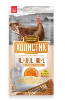 Деревенские лакомства Холистик Премьер лакомство для кошек, нежное пюре со вкусом индейки с икрой летучей рыбы - 10 г х 4 шт