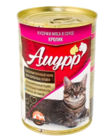 Амурр Консервированный корм для взрослых кошек в соусе Кролик 415 гр