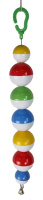 Данко-Зоо Игрушка для попугаев на тросике с колокольчиком "7 шариков" 44 см.