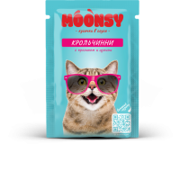 MOONSY Пауч для кошек в соусе "КРОЛЬЧИНИ" кролик с цукини, 80 г.