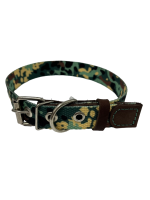 Ошейник 25 мм 1-сл Камуфляж брезент Зелёный/Green Дакель