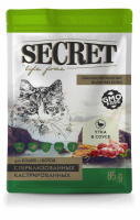 Secret Life Forse Влажный корм для стерилизованных кошек и кастрированных котов кусочки в соусе с уткой 85 г.