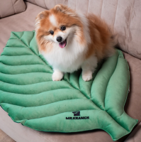 Лежанка Mr.Kranch для собак Листочек большая двусторонняя, размер 120х73х6см, зеленая